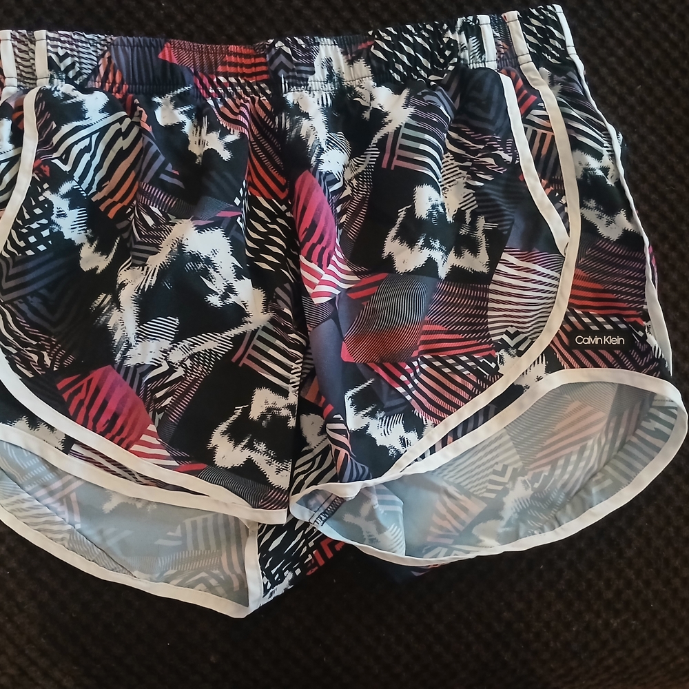 Calvin Klein Black and Red Graphic Shorts